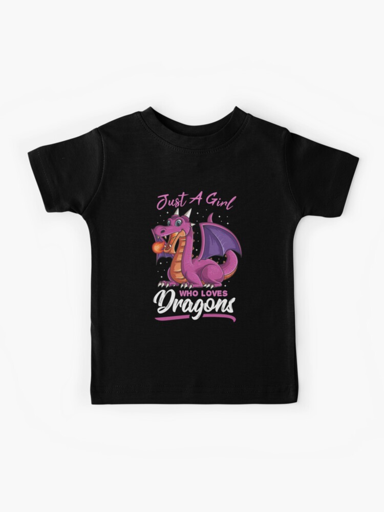 I Love Heart Dragons kids Pink Tshirt 