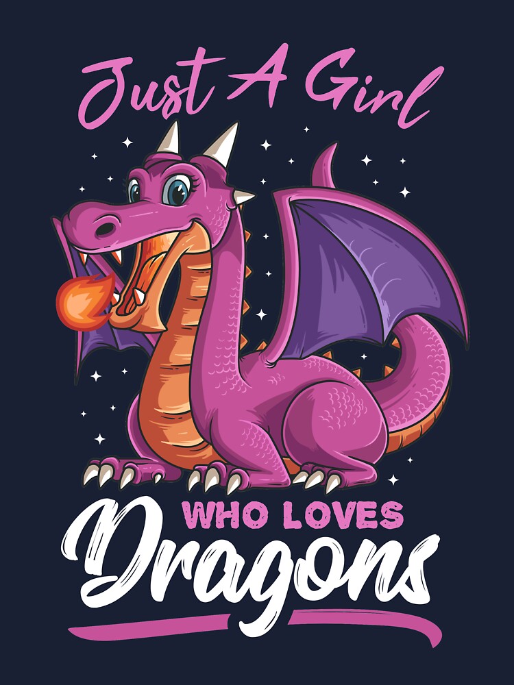 Just A Girl Who Loves Dragons Funny T-Shirt For Women With Cool