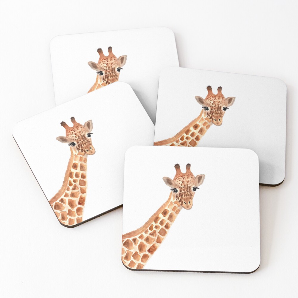 Watercolor Giraffe Coasters (Set of 4)
