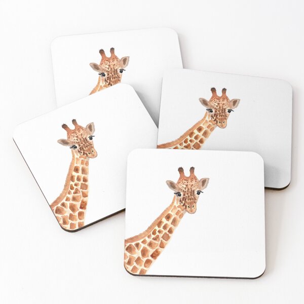 Watercolor Giraffe Coasters (Set of 4)