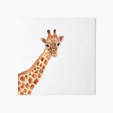 Watercolor Giraffe Art Board Print