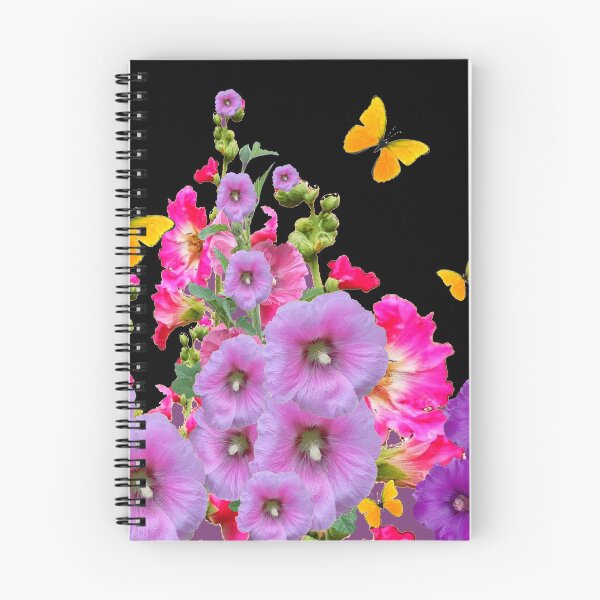 Artikelvorschau, DECORATVE CERISE PINK COTTAGE HOLLYHOCKS BLUME SCHMETTERLINGE entworfen und verkauft von sharlesart.