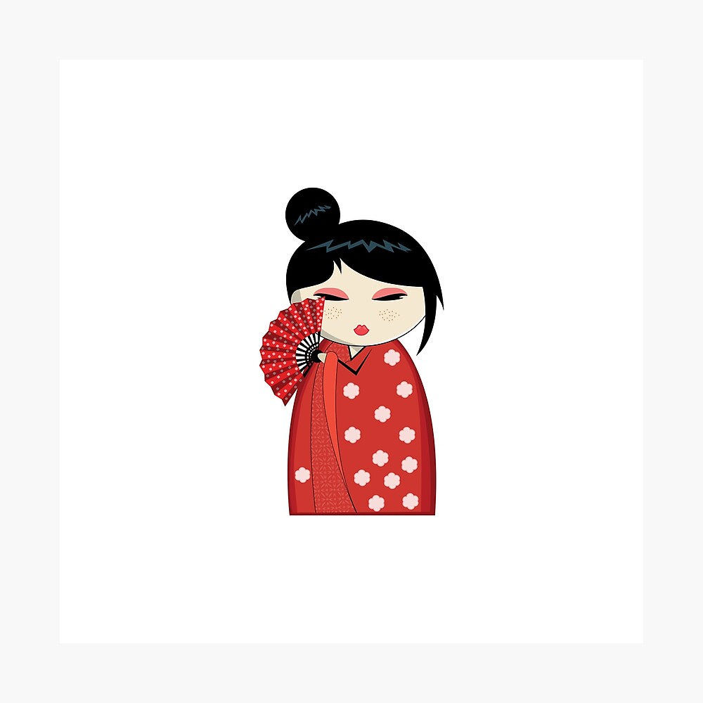 Kokeshi 19 Poster By Pieldesign Redbubble