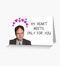 Tarjeta de felicitación La Oficina, Dwight Schrute, Día de San Valentín, Aniversario, Cumpleaños, Día de la Madre, Regalos, Regalos, Remolacha de los osos Battlestar Galatica, Remolacha de mi corazón solo para ti