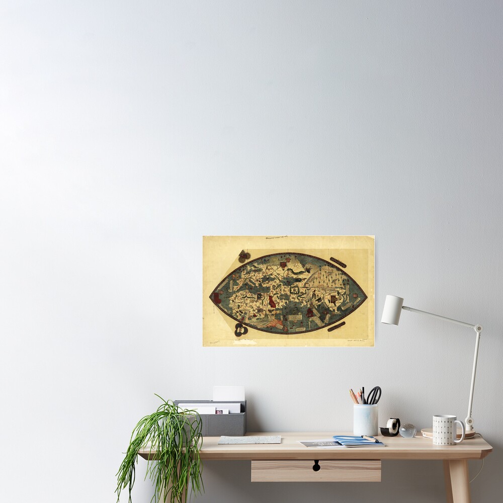 Genoese World Map 1457 Poster By Allhistory Redbubble   Cposter,small,square Product,1000x1000.2u1 