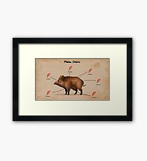 Rust Pig gives chicken Framed Print