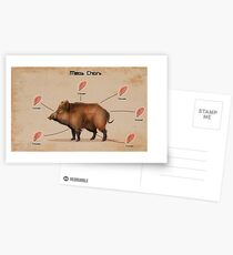 Rust Pig gives chicken Postcards