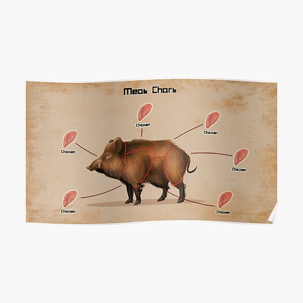 Rust Pig gives chicken Poster