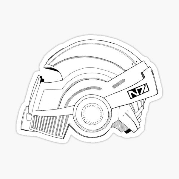 Vista previa del artículo con la obra «Dibujo de línea de casco N7 | Efecto masivo», diseñado y vendido por surik-.