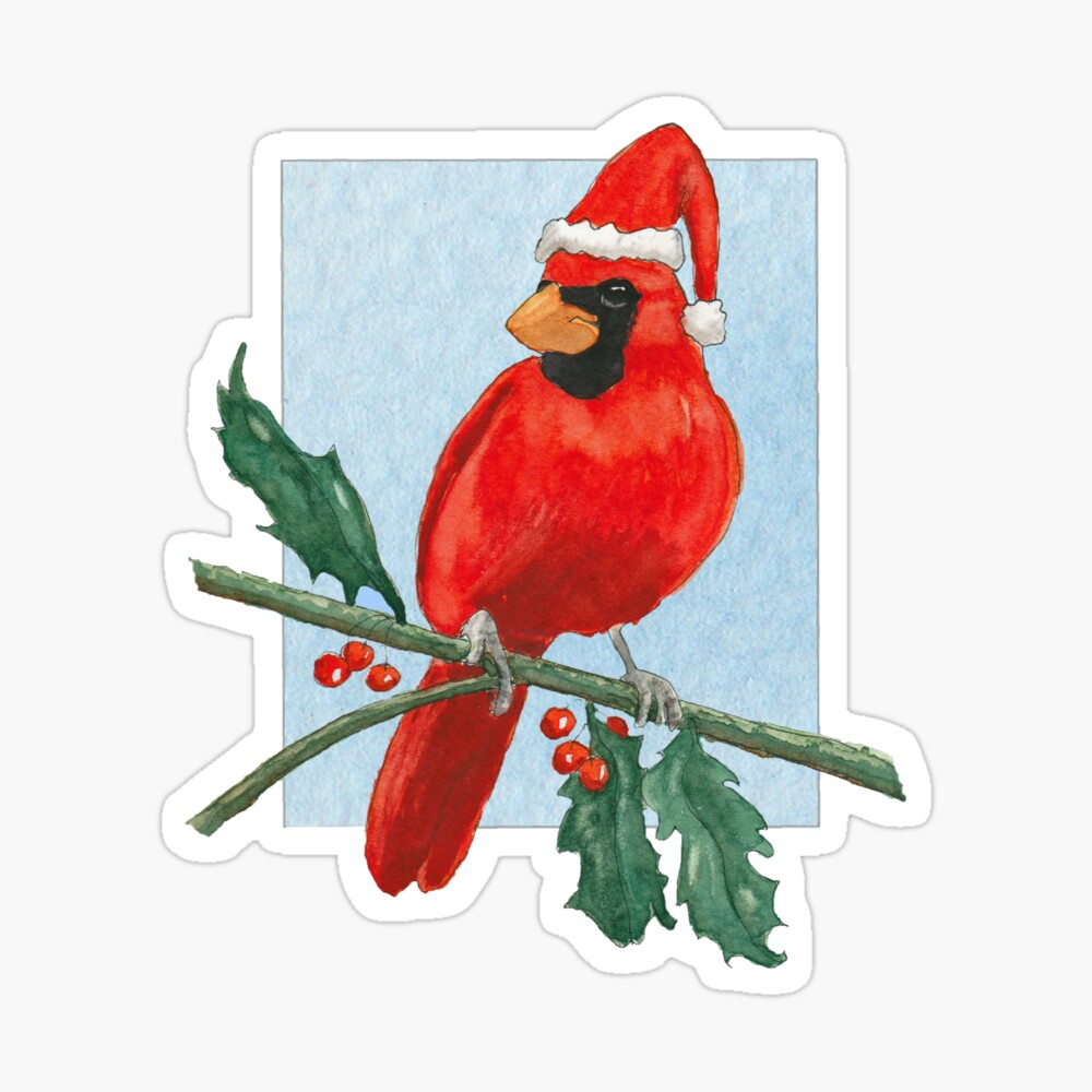 Cardinal Bird, Crow and Santa Hat Pillow Top – Akasia