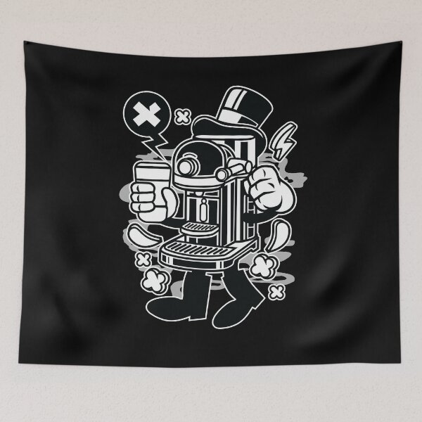 Item preview, Coffee Machine Cartoon Character - Funny illustration for Coffee lover Fun ! designed and sold by Nickelparis.