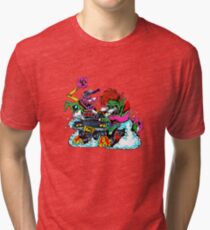 Tiny Meat Gang Multicolor Ink Tri-blend T-Shirt