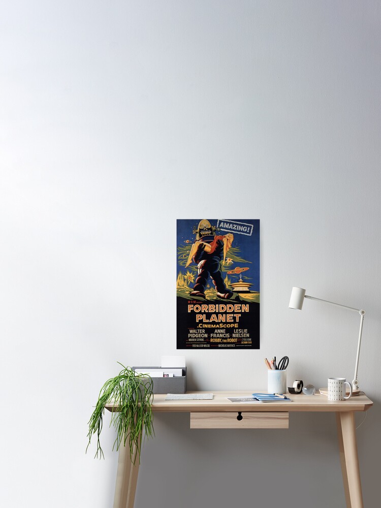 Forbidden planet Leslie Nielsen cult sci fi movie poster print