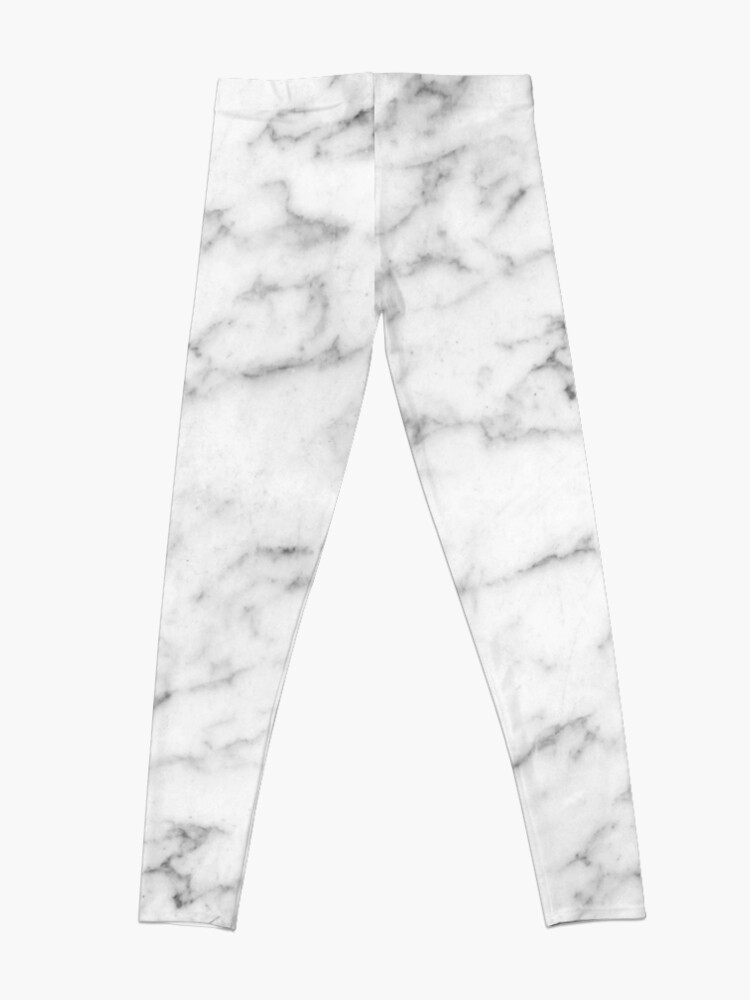 Disover Modern White & Gray Marble Texture Leggings