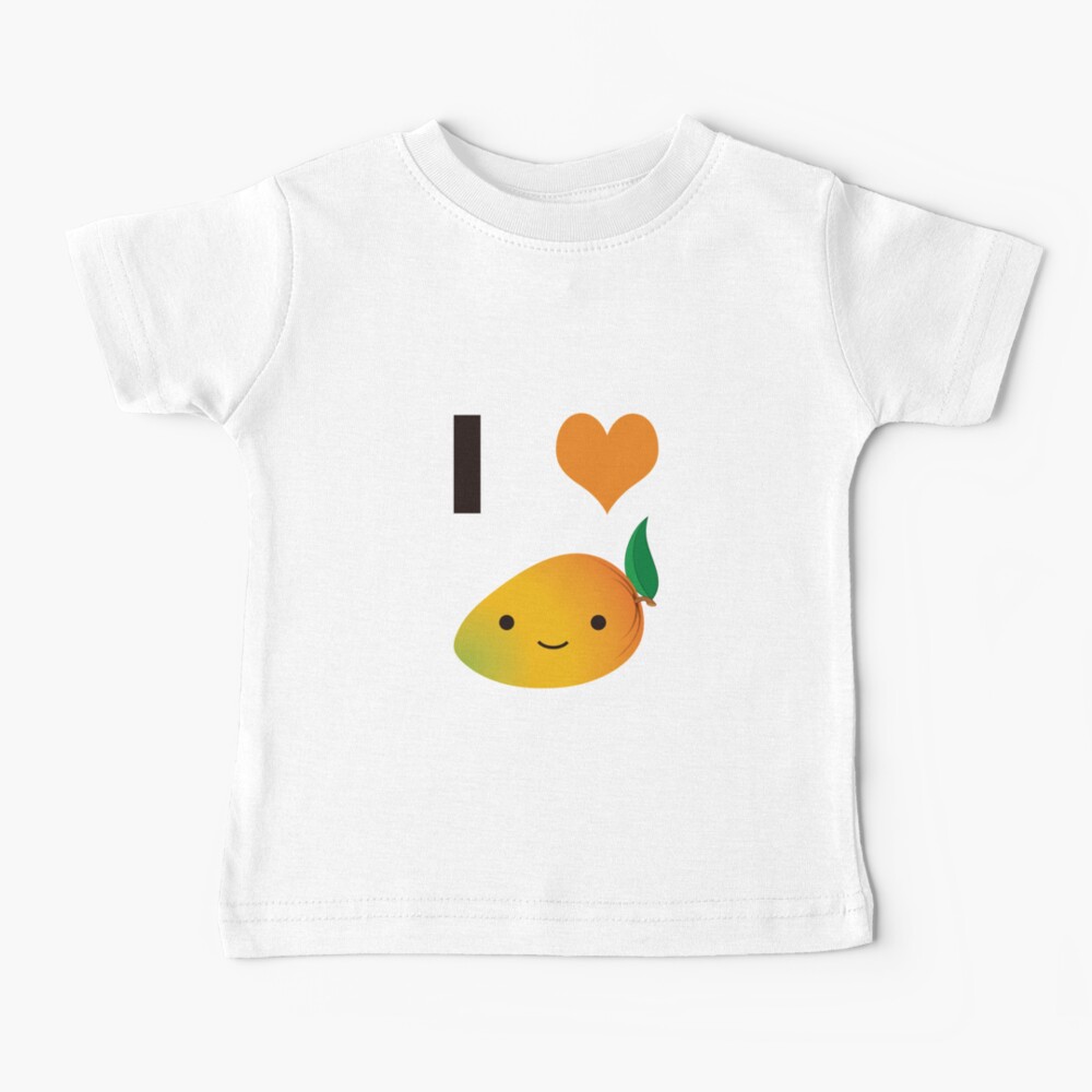 I Love Mango Cute Kawaii Smiling Mango Baby T-Shirt