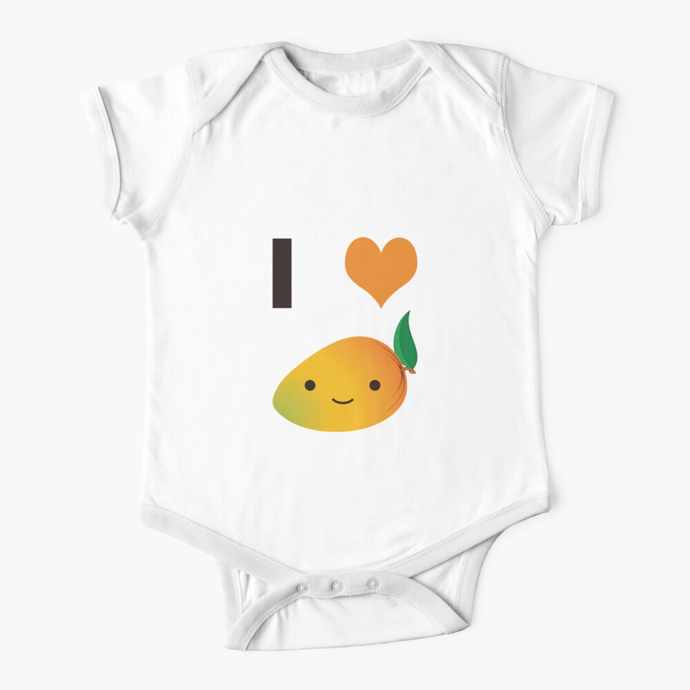 Body Para Bebe Amo El Mango Cute Kawaii Smiling Mango De Eggtooth Redbubble