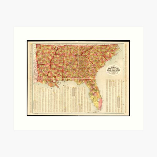 Item preview, Garrison's map of Dixie (1909) designed and sold by allhistory.