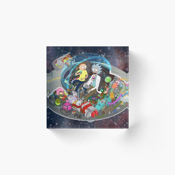 Rick and Morty cut-away Acrylic Block