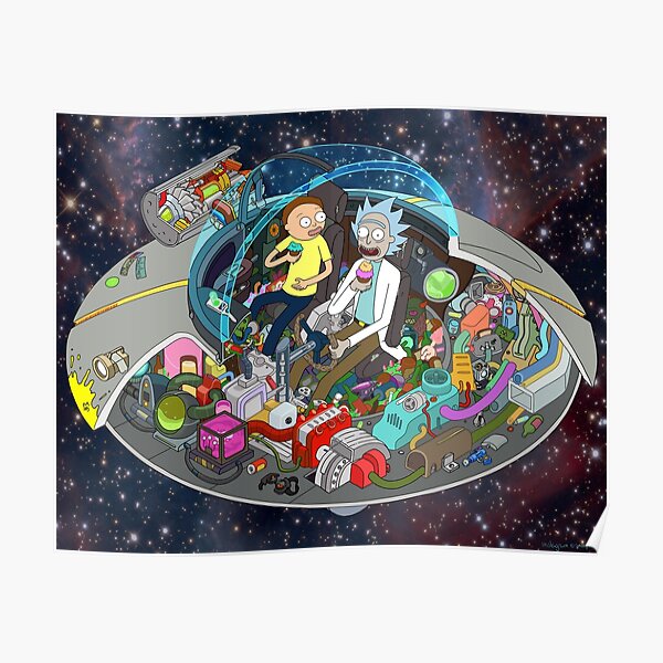 Rick et Morty coupés Poster