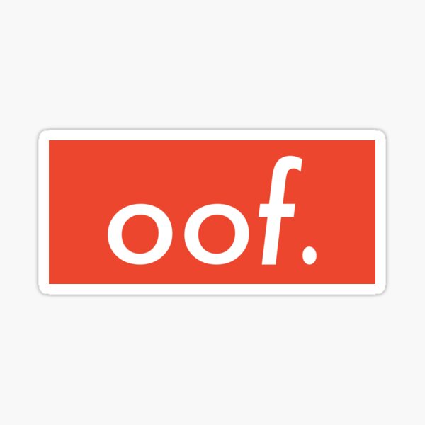 Oof Roblox Meme Red Box Logo Sticker By Smithdigital Redbubble - cute aesthetic roblox icons