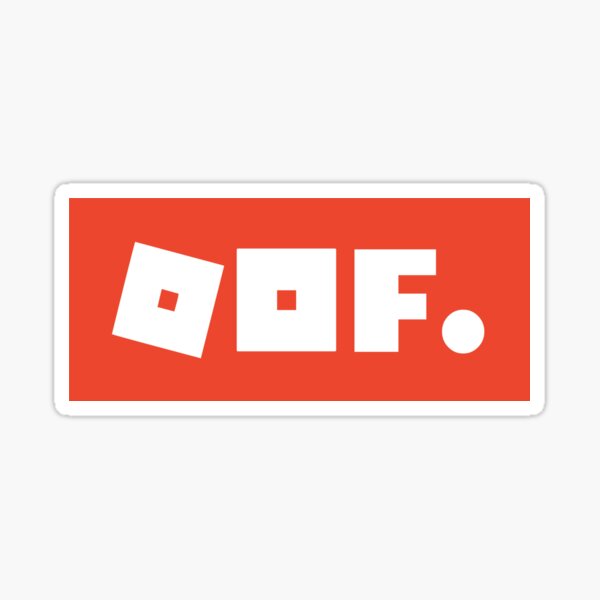 Oof Roblox Meme Red Box Logo Sticker By Smithdigital Redbubble - red roblox oof