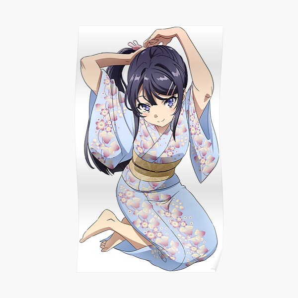 Yukata Mai Sakurajima Poster By Rodentgorl Redbubble