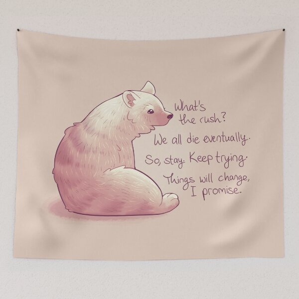 Item preview, "What's the rush?" Encouraging Bear designed and sold by thelatestkate.