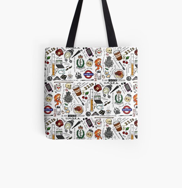 Sherlock Collage (color) Bolsa estampada de tela