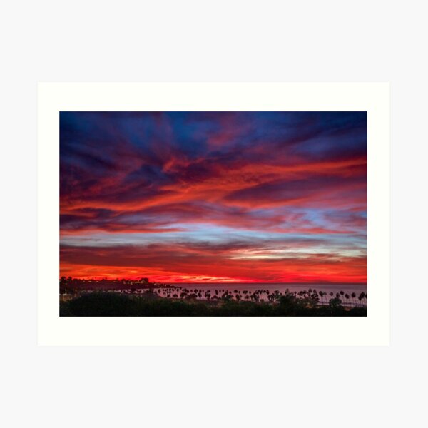 Vibrant sunset over La Jolla Shores, California Art Print