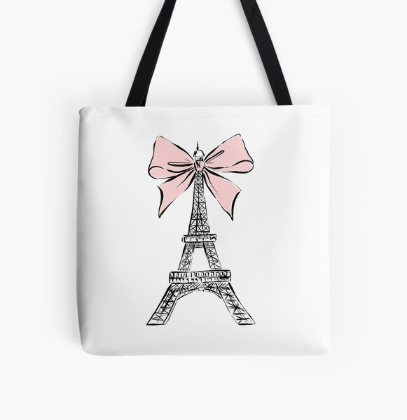 Merci Tote Bag Eiffel Tower Minimalist Design Paris Lovers 