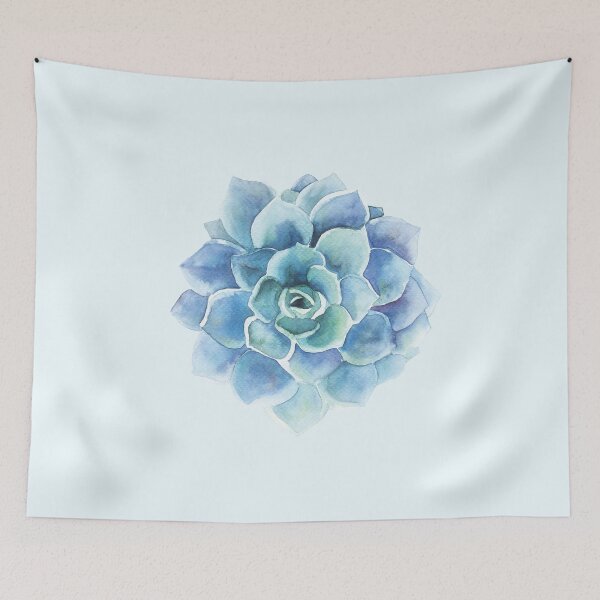 Item preview, Blue Watercolor Succulent designed and sold by hyggely.
