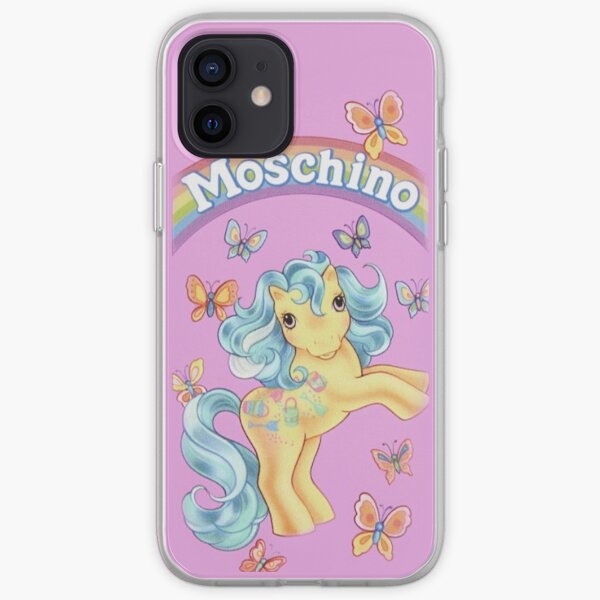 arte moschino, cartun, casa, estuche Funda blanda para iPhone