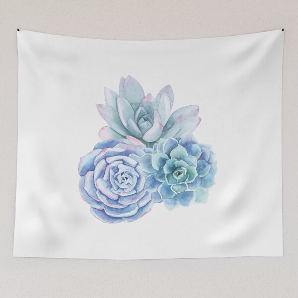Item preview, Blue Watercolor Succulent Arrangement  designed and sold by hyggely.