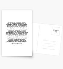 Man In The Arena Theodore Roosevelt Quote Postcards