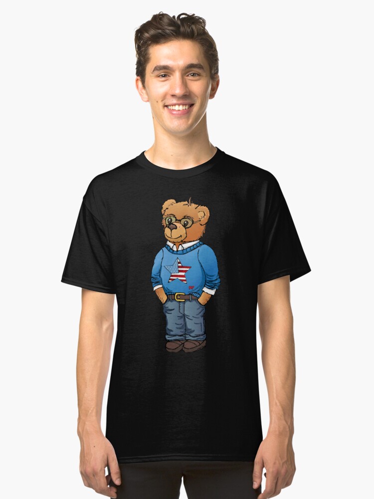 Alternate view of Preppy polo bear hand drawn illustration by Natasha Pankina Classic T-Shirt