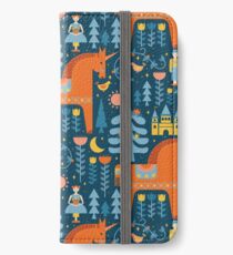 Märchen in Blau + Orange iPhone Flip-Case/Hülle/Skin