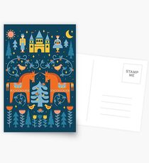 Fairy Tale in Blue + Orange Postcards