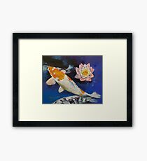 Gin Rin Koi and Water Lily Framed Print