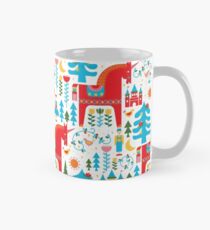 Skandinavisches Märchen in strahlendem Blau + Rot Tasse (Standard)