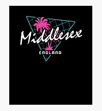 Retro 80s Neon 'Middlesex' Vintage England Photographic Print