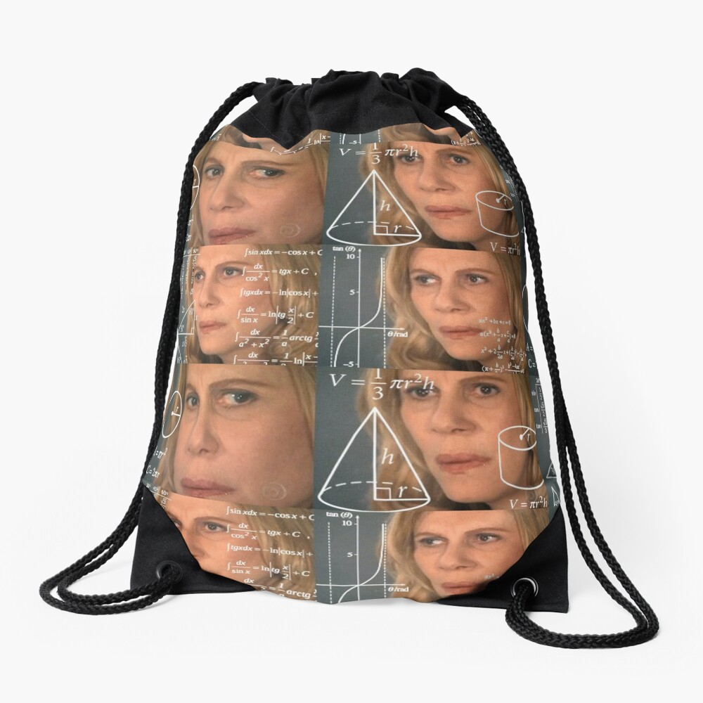 Instagram Alexp.dx Confused Math Lady Drawstring Bag By Flashmanbiscuit Redbubble