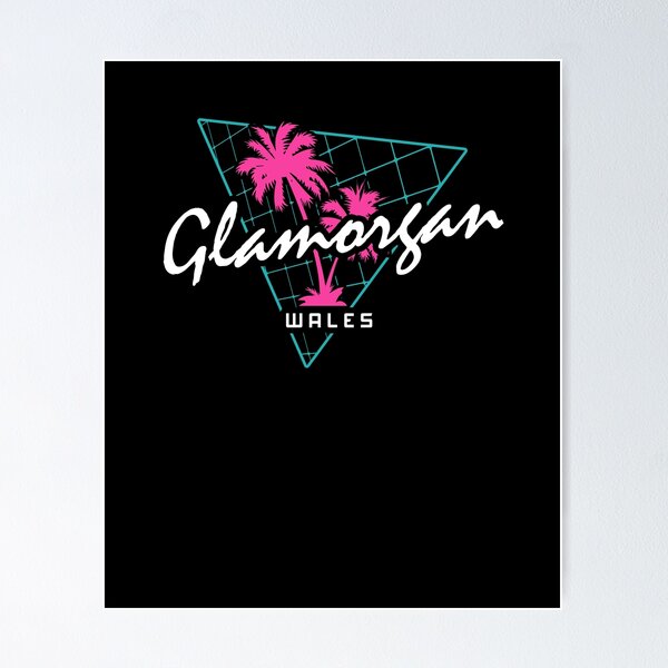 Item preview, Retro 80s Neon 'Glamorgan' Vintage Wales designed and sold by dinosareforever.