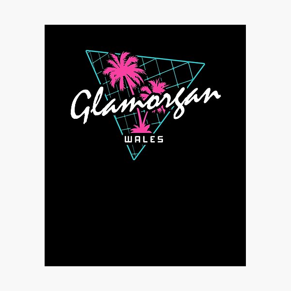 Item preview, Retro 80s Neon 'Glamorgan' Vintage Wales designed and sold by dinosareforever.