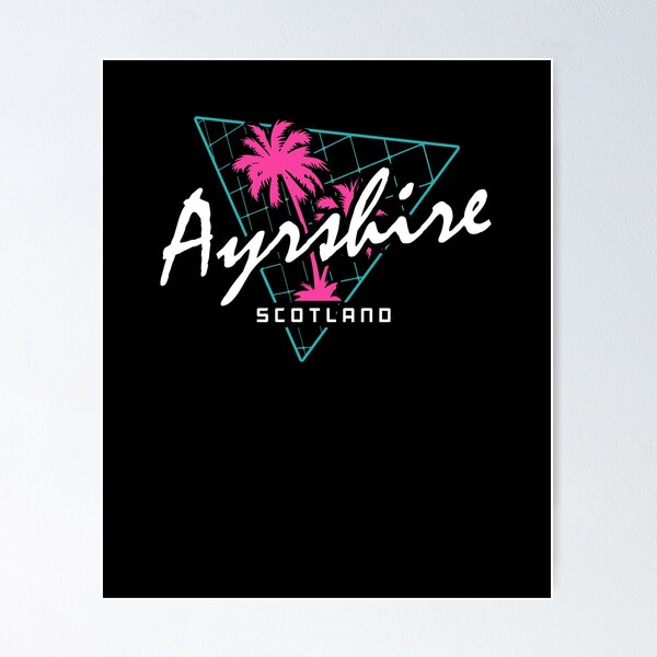 Item preview, Retro 80s Neon 'Ayrshire' Vintage Scotland designed and sold by dinosareforever.