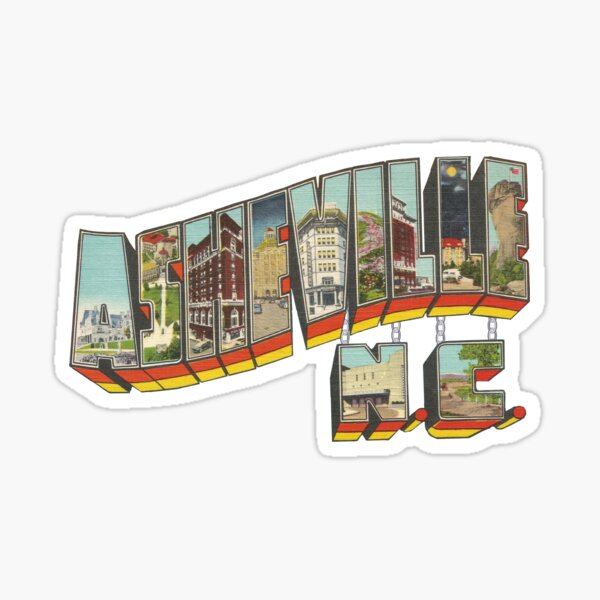 Big Letter Asheville North Carolina - Vintage Sticker