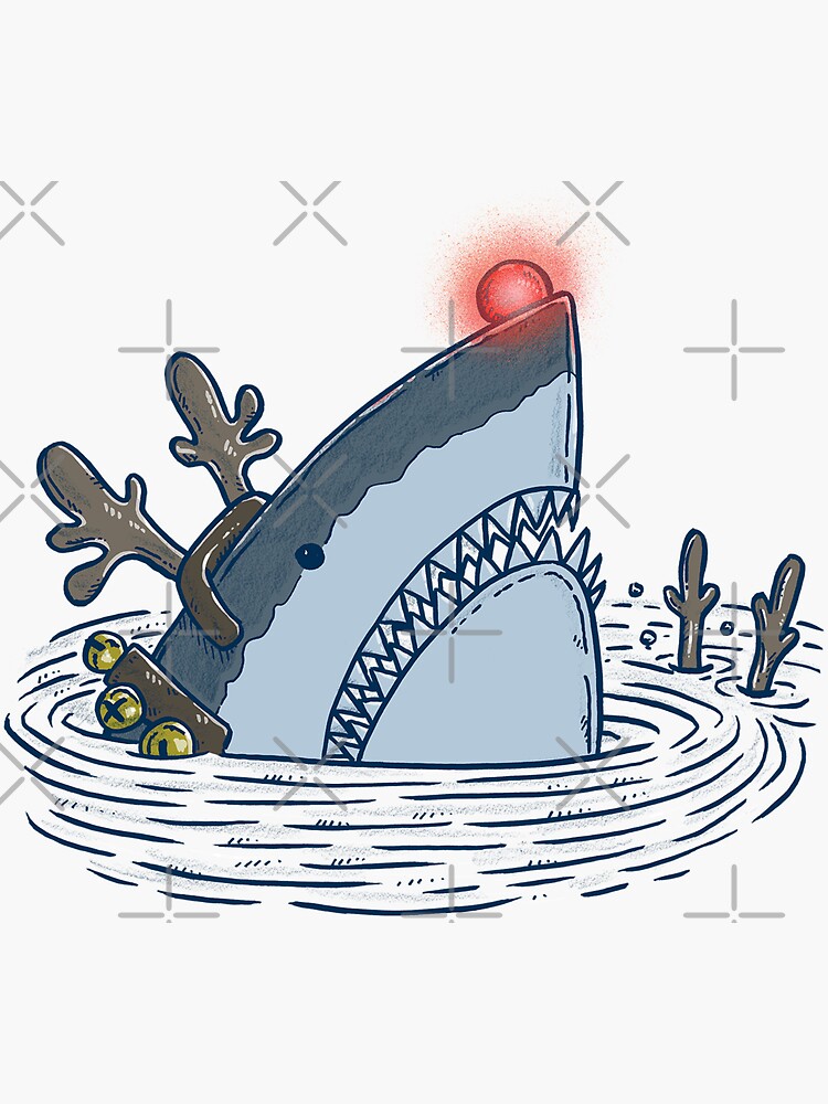 Thumbnail 3 of 3, Sticker, Rudolph Shark designed and sold by nickv47.