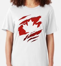 Canada Red Leaf Slim Fit T-Shirt