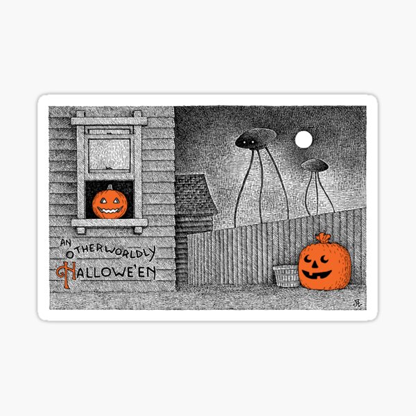 Tripod Trick-or-Treat Sticker