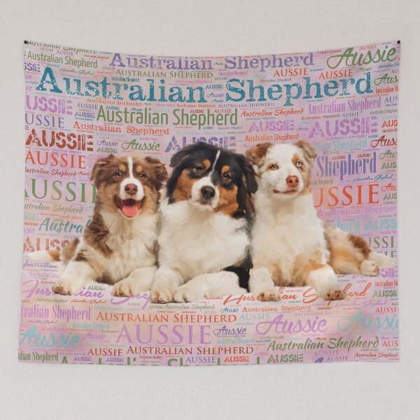 Item preview, Australian Shepherd dogs  on Word Cloud 2 designed and sold by k9printart.