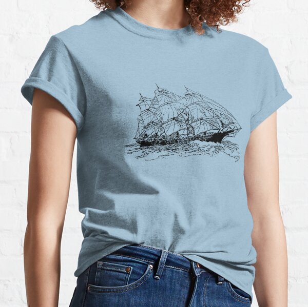 Old sailboat on the sea Classic T-Shirt